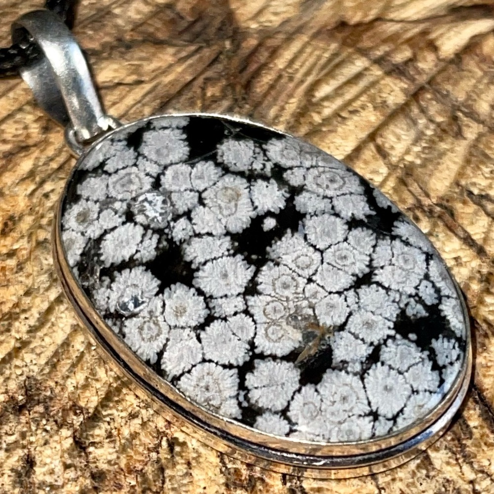 Snowflake Obsidian Pendant 2” - Picture 14 of 15